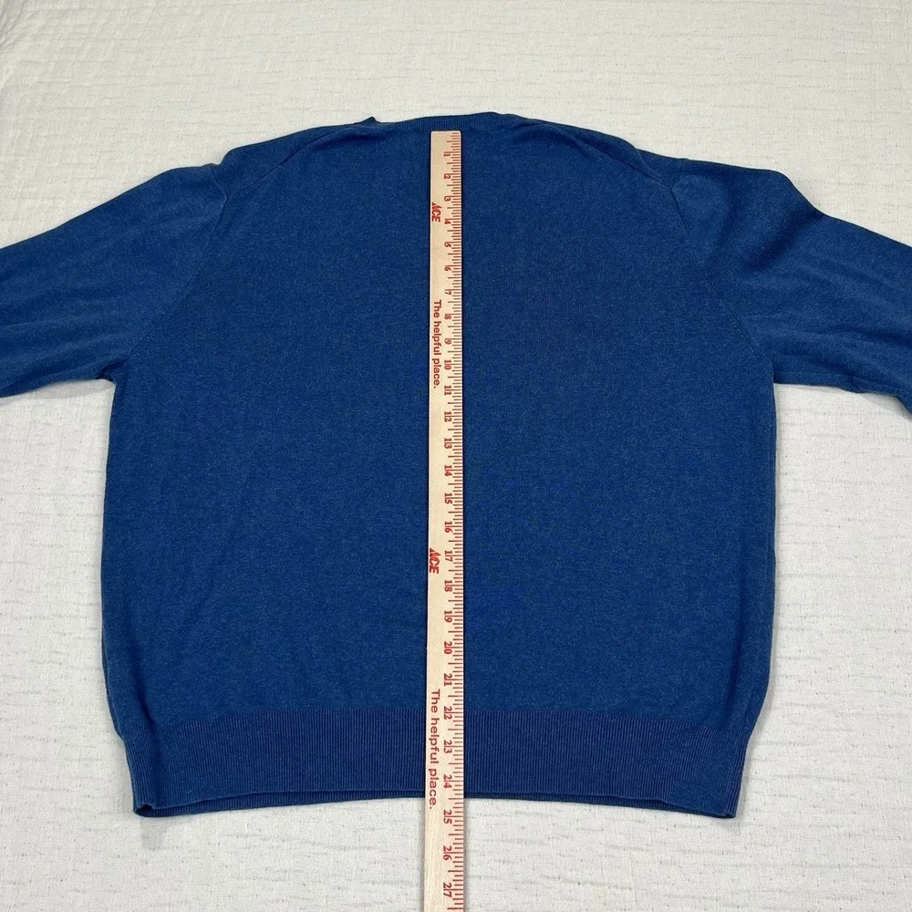 Polo Ralph‎ Lauren Mens Size XL Blue Pima Cotton V-Neck Long Sleeve Sweater